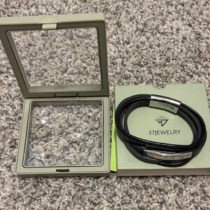 37JEWELRY Men’s Black Leather Wrap Bracelet | New with Box